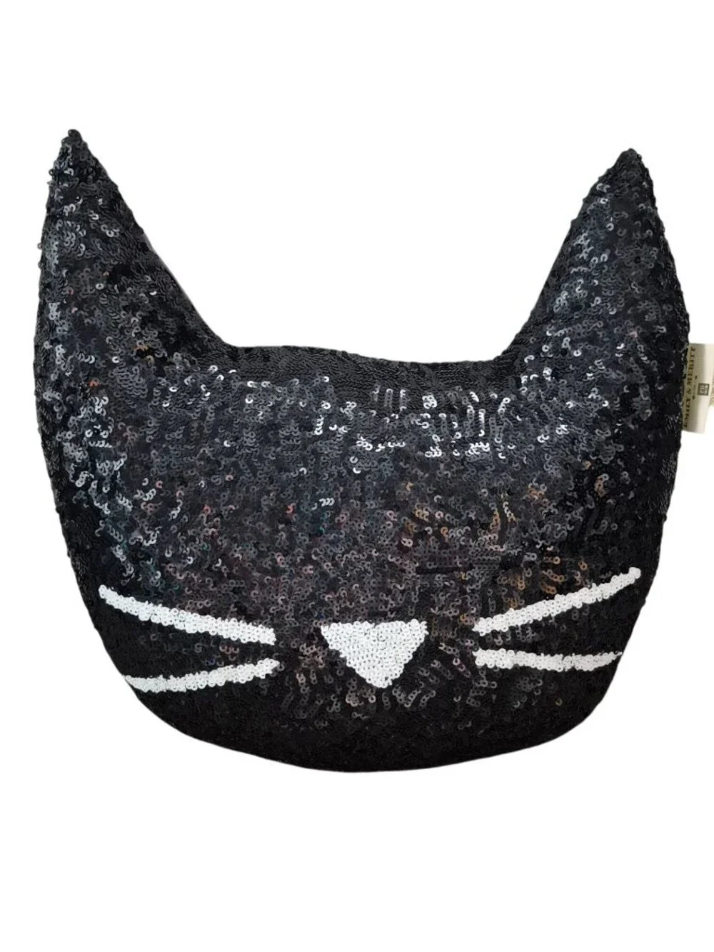 Emily & Meritt Pottery Barn Teen Black Sequin Cat Pillow 16